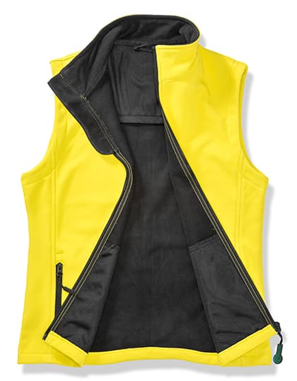 Men's Printable Softshell Bodywarmer with Recycled Fleece Inner — Yellow