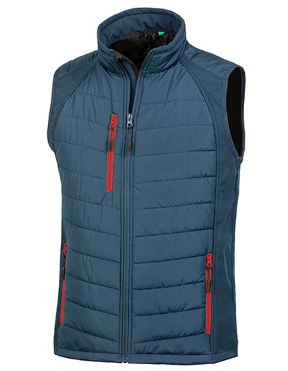 Recycled Compass Padded Softshell Gilet — Navy