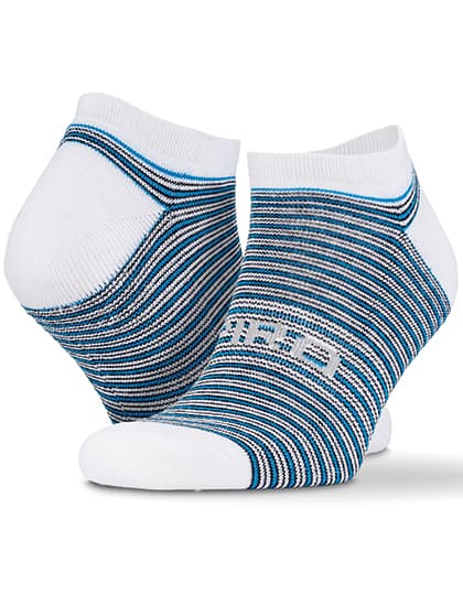 3-Pack Mixed Stripe Coolmax Sneaker Socks — White