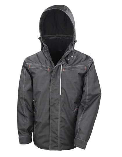 Denim Texture Rugged Jacket — Black