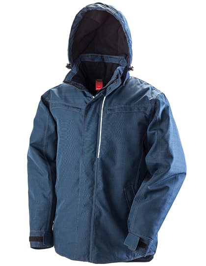 Denim Texture Rugged Jacket — Navy