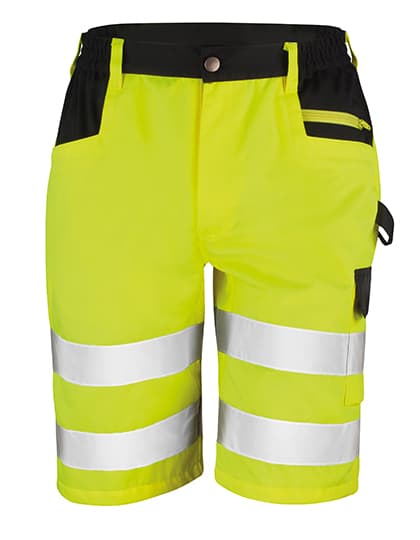 Safety Cargo Shorts — Fluorescent Yellow
