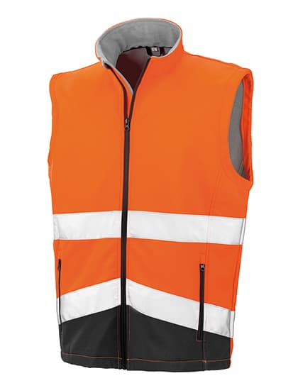 Printable Safety Softshell Gilet — Fluorescent Orange