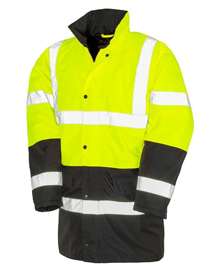 Motorway 2-Tone Safety Coat — Fluorescent Yellow