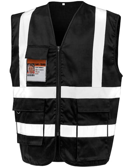 Heavy Duty Polycotton Security Vest — Black