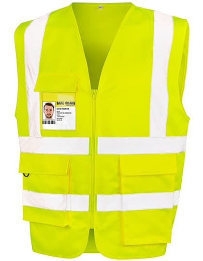 Heavy Duty Polycotton Security Vest — Fluorescent Yellow