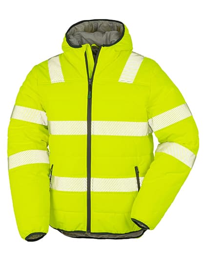 Recycled Ripstop Padded Safety Jacket — Fluorescent Yellow
