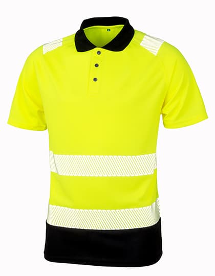 Recycled Safety Polo Shirt — Fluorescent Yellow