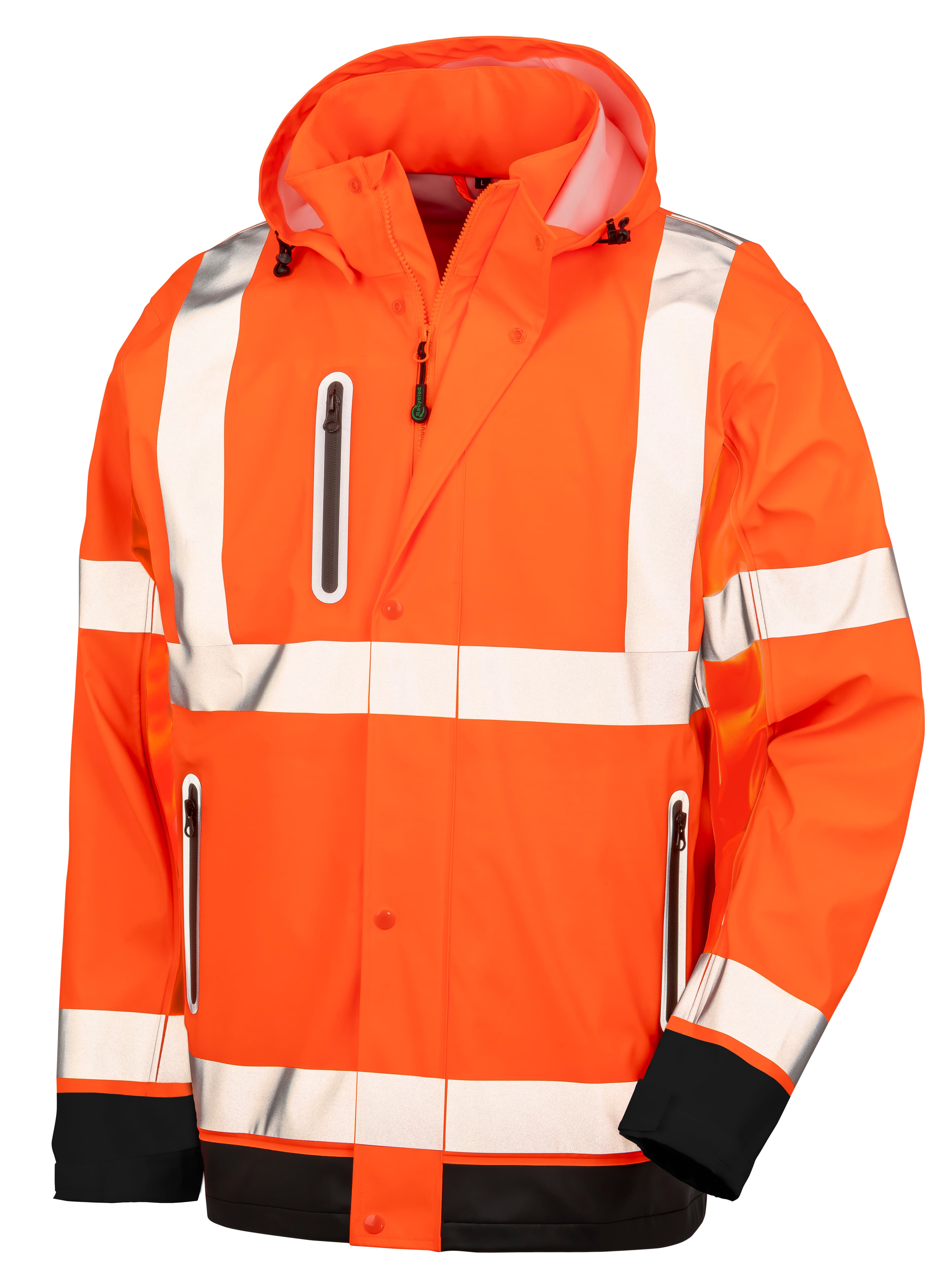 Heavy Duty Prism PU Safe & Dry Jacket with Recycled Backing — Fluorescent Orange