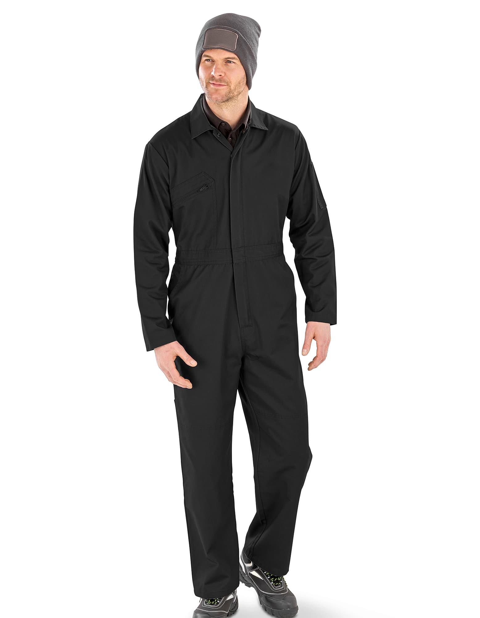 Recycled Action Overall With Zip Front