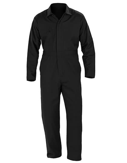 Recycled Action Overall With Zip Front — Black