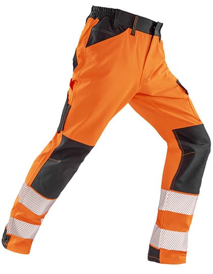 Recycled Dynamic Stretch Safety Shorts — Fluorescent Orange