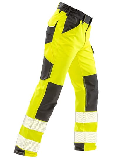 Recycled Dynamic Stretch Safety Shorts — Fluorescent Yellow