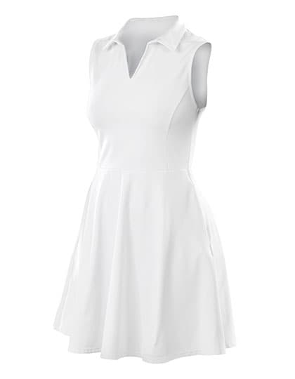 Recycled Womens Fitness Dress — White