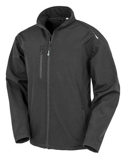 Recycled 3-Layer Printable Softshell Jacket — Black