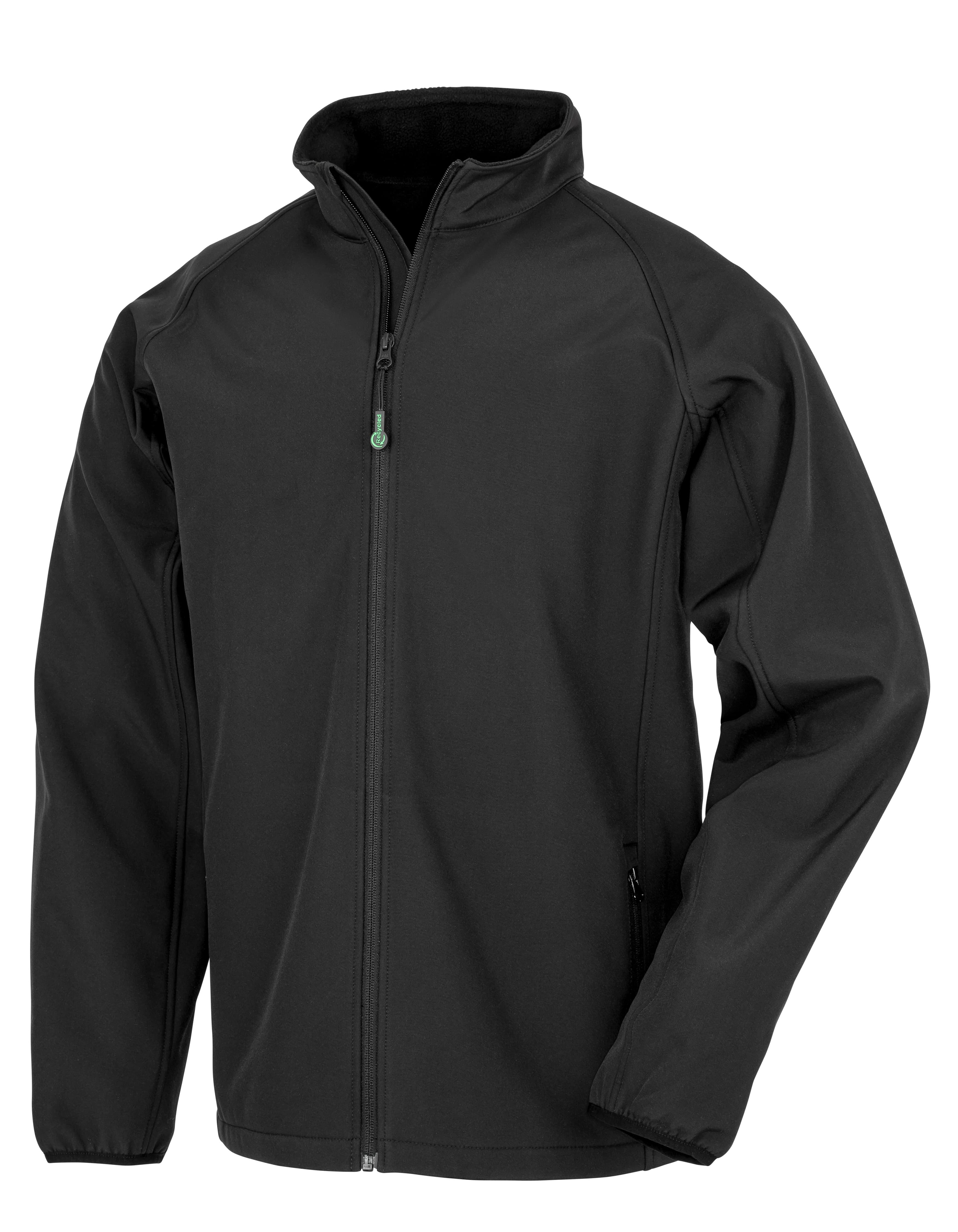 Recycled 2-Layer Printable Youth Softshell Jacket — Black