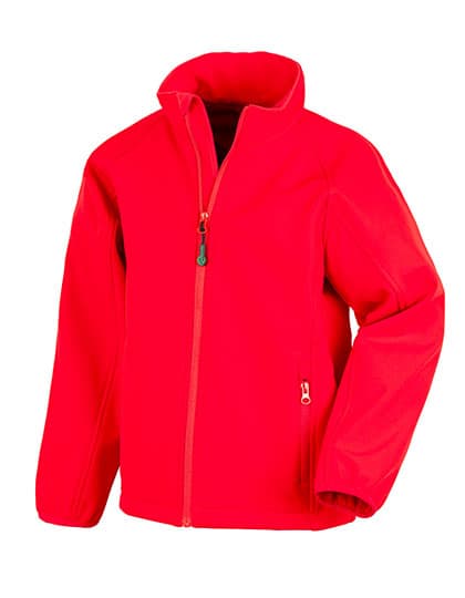 Recycled 2-Layer Printable Youth Softshell Jacket — Red