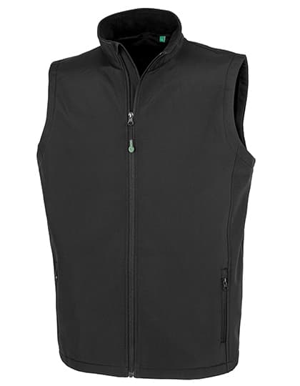 Men´s Recycled 2-Layer Printable Softshell Bodywarmer — Black