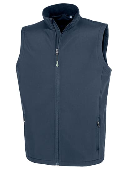 Men´s Recycled 2-Layer Printable Softshell Bodywarmer — Navy