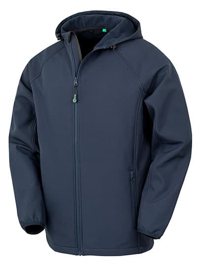 Men´s Recycled 3-Layer Printable Hooded Softshell Jacket — Navy