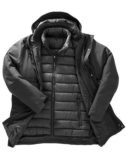 Recycled 3-In-1 Padded Ripstop Jacket — Black