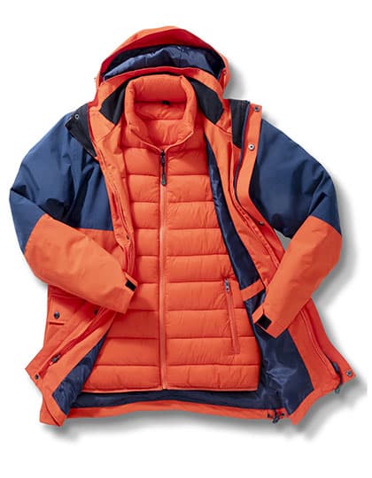 Recycled 3-In-1 Padded Ripstop Jacket — Orange