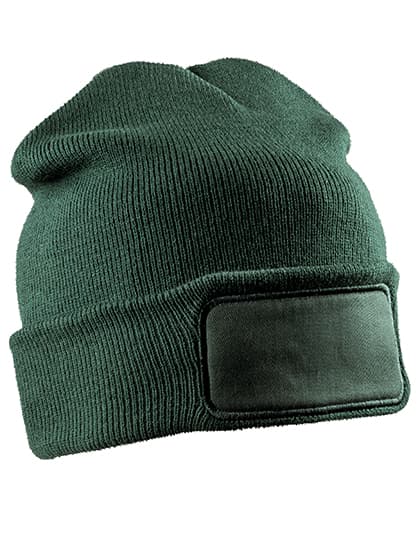 Recycled Double Knit Printers Beanie — Bottle Green