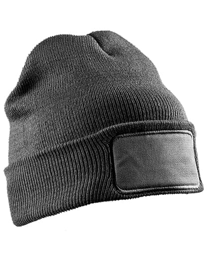 Recycled Double Knit Printers Beanie — Grey