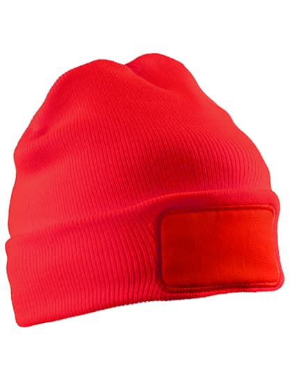Recycled Double Knit Printers Beanie — Red