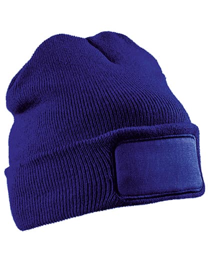 Recycled Double Knit Printers Beanie — Royal