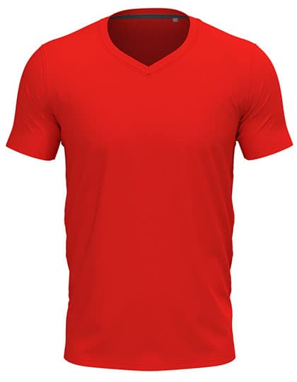 Stretch-T V-Neck — Scarlet Red