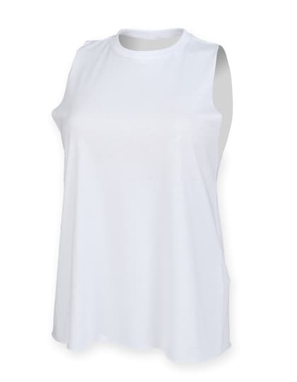 Women´s High Neck Slash Armhole Vest — White
