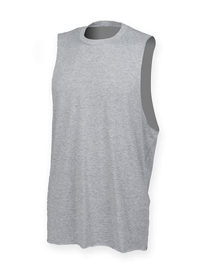 Men´s High Neck Slash Armhole Vest — Heather Grey