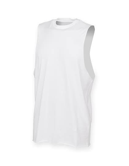 Men´s High Neck Slash Armhole Vest — White