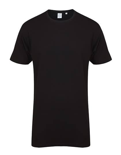 Men´s Longline T-Shirt With Dipped Hem — Black
