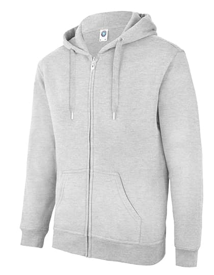 Zip Through Hooded Sweat Jacket — Sports Grey (Melange)