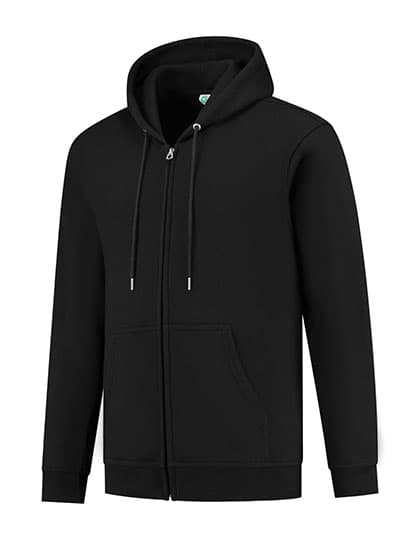Unisex Full Zip Hooded Jacket — Deep Black
