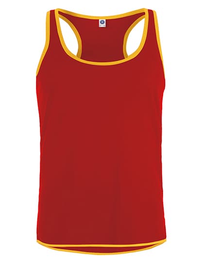 Men´s Contrast Sports Vest — Fiesta Red