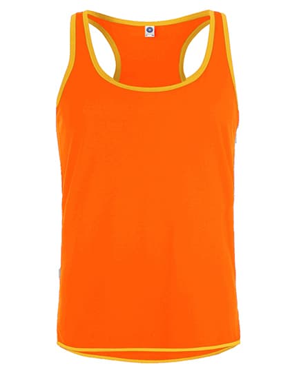 Men´s Contrast Sports Vest — Fluorescent Orange