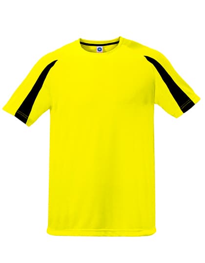 Unisex Contrast Sports T-Shirt — Fluorescent Yellow