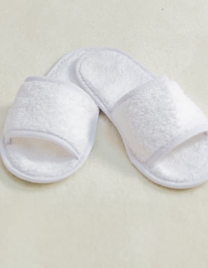 Classic Terry Slippers - Open Toe — White
