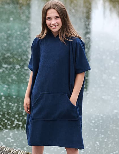 Kids´ Towelling Poncho — Navy