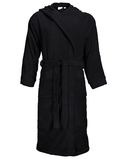 Bathrobe Hooded — Black