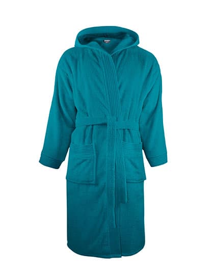Bathrobe Hooded — Turquoise