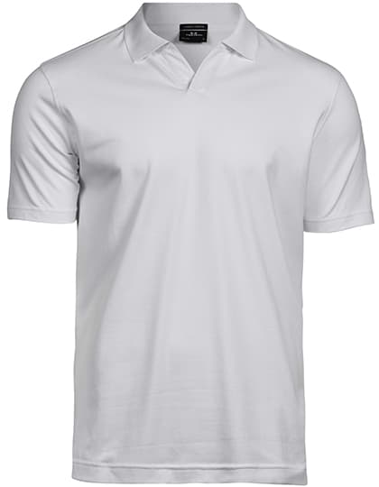 Luxury Stretch V-Neck Polo — White