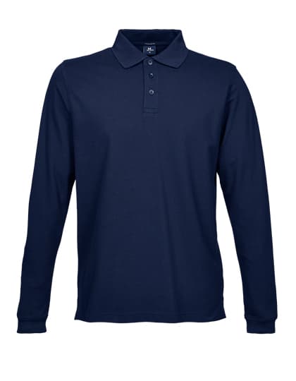 Men´s Luxury Stretch Long Sleeve Polo — Navy