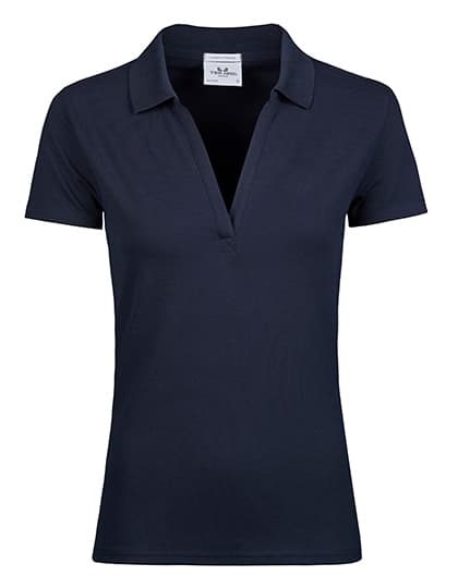 Women´s Luxury Stretch V-Neck Polo — Navy