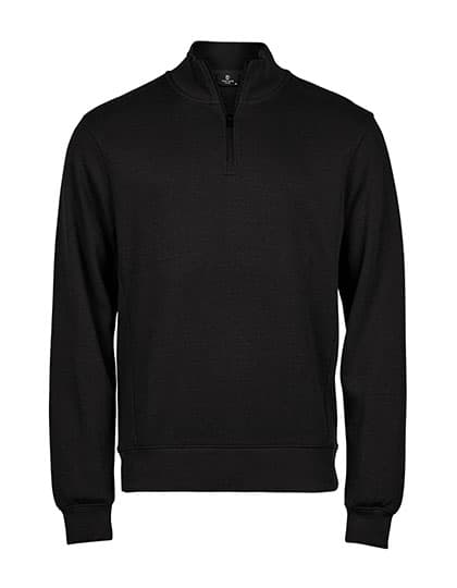 Ribbed Interlock Half Zip — Black