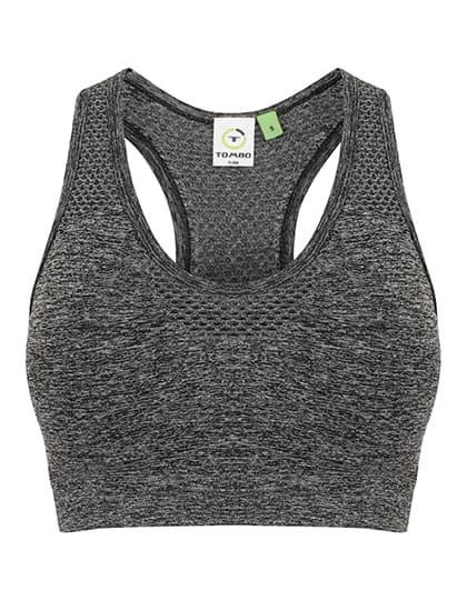 Ladies´ Seamless Crop Top — Dark Grey Marl