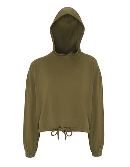 Women´s Cropped Oversize Hoodie — Olive